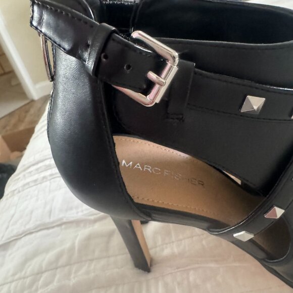 Marc Fisher Mahiya Studded Platform Peep Toe Stilettos - Picture 12 of 13